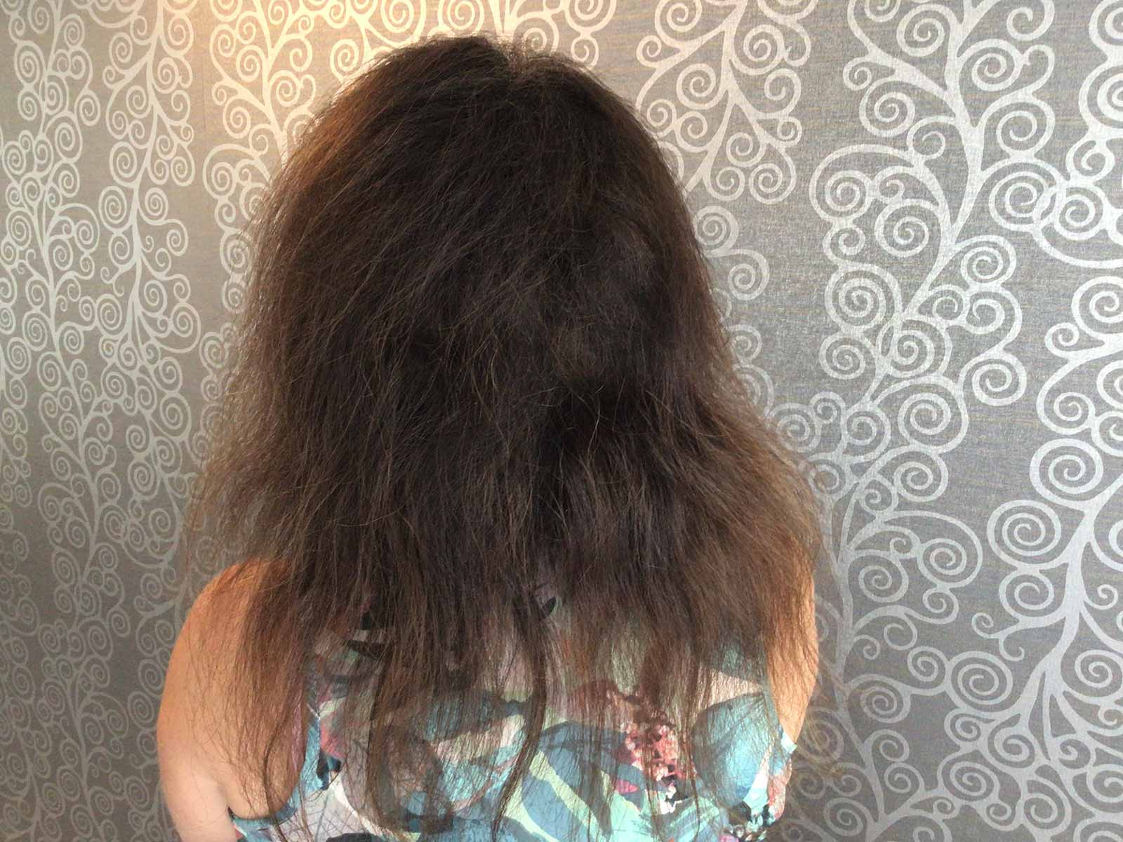 photo avant traitement lissant à la kératine